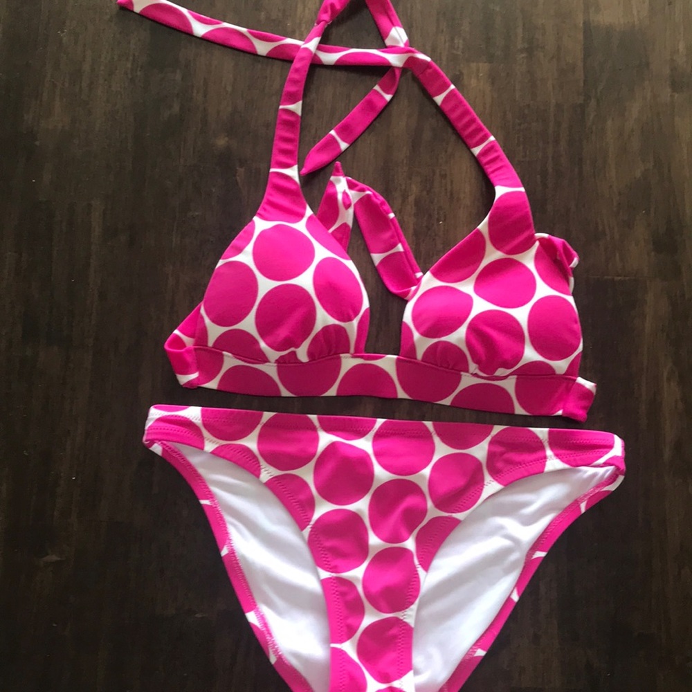 Pink Polka Dot Swimsuit